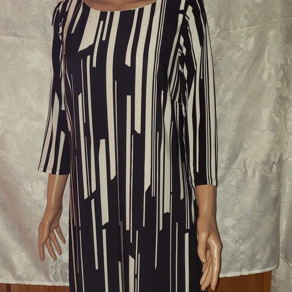 Black And ivory Stripped Dress